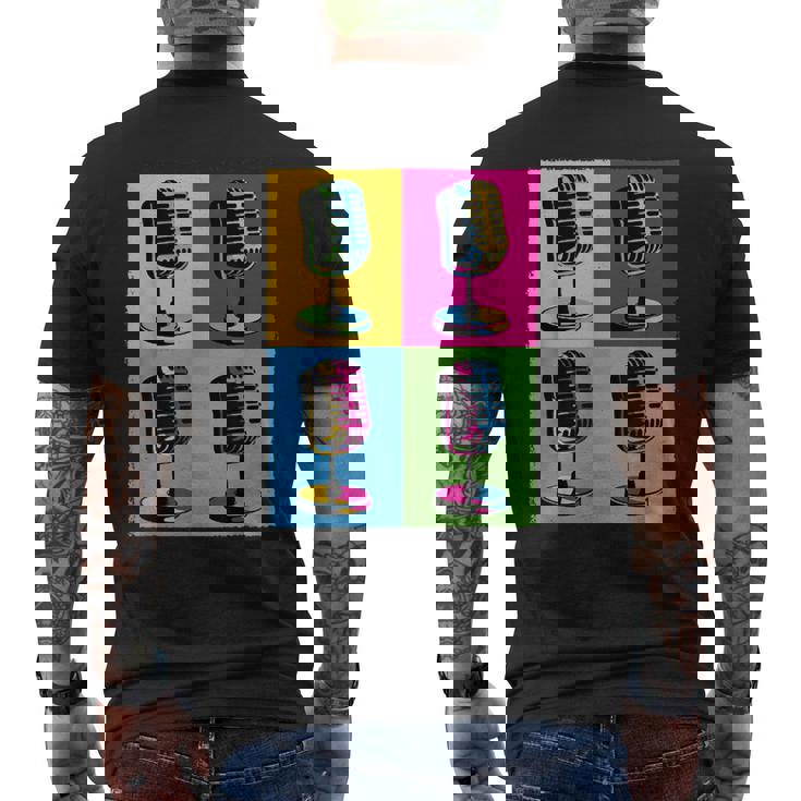 Arte Pop Micrófono Amantes Y Artistas De La Música Camiseta Hombre Estampado Espalda