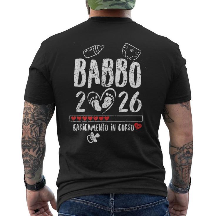 Babbo 2026 Loading Annuncio Gravidanza Uomo Futuro Papà T-shirt da uomo con stampa posteriore