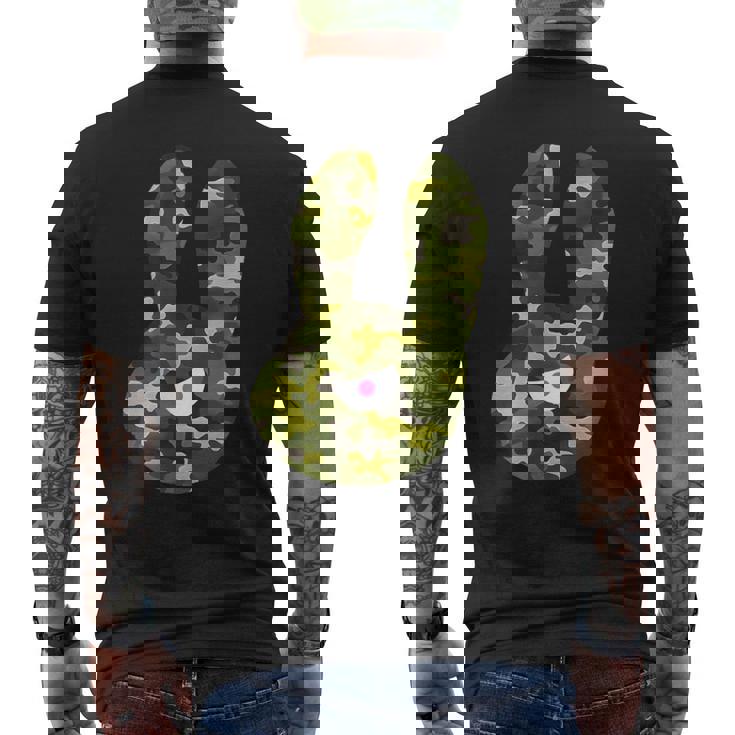 Badうさぎ星人 グリーン迷彩 メンズTシャツ バックプリント