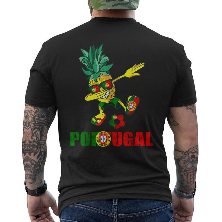 Bandera De Portugal Dabbing Piña Portugal Fútbol Portugal Camiseta Hombre Estampado Espalda