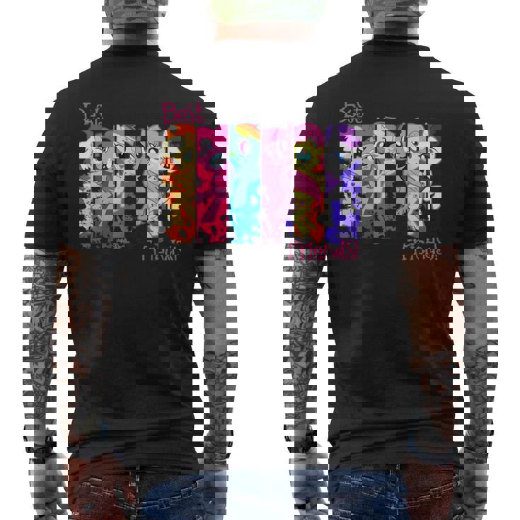 Best Friend レトロレインボーダッシュフラッターシャイレアリティ メンズTシャツ バックプリント