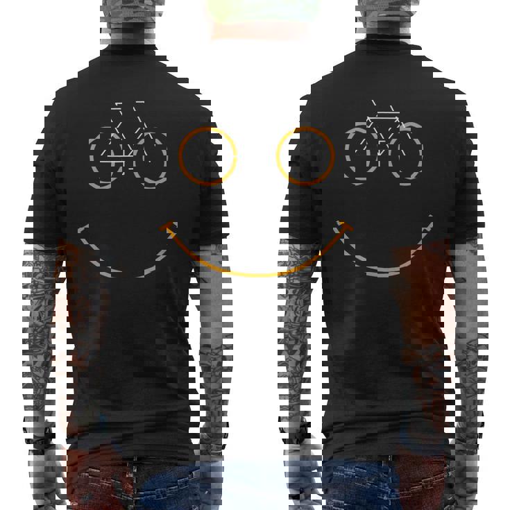 Bicycle Smile Bike Smiling Face Biking Men's Back Print T-Shirt