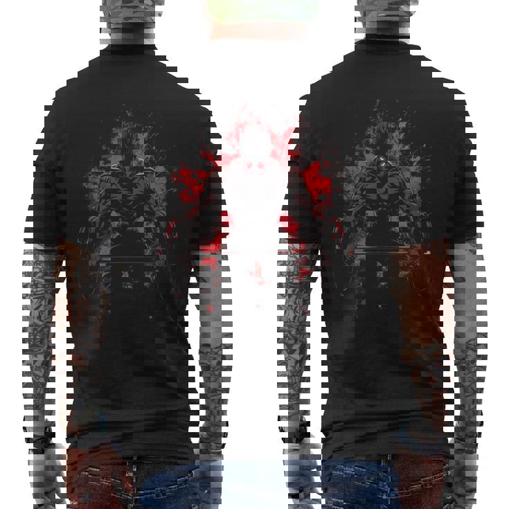 Bodybuilding Workout Muscle Powerlifting Anime Character Deadlift Power Gym Fitness Men's T-shirt Back Print