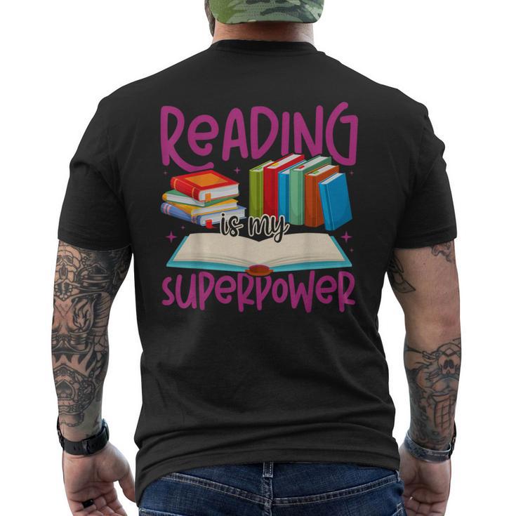 Book Reading Reading Is My Superpower Men's T-shirt Back Print