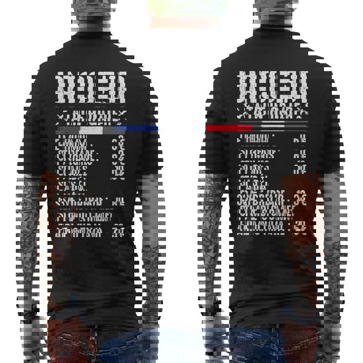 Bricoleur Tarif Horaire Bricolage Bricole Homme Drôle T-shirt imprimé au dos