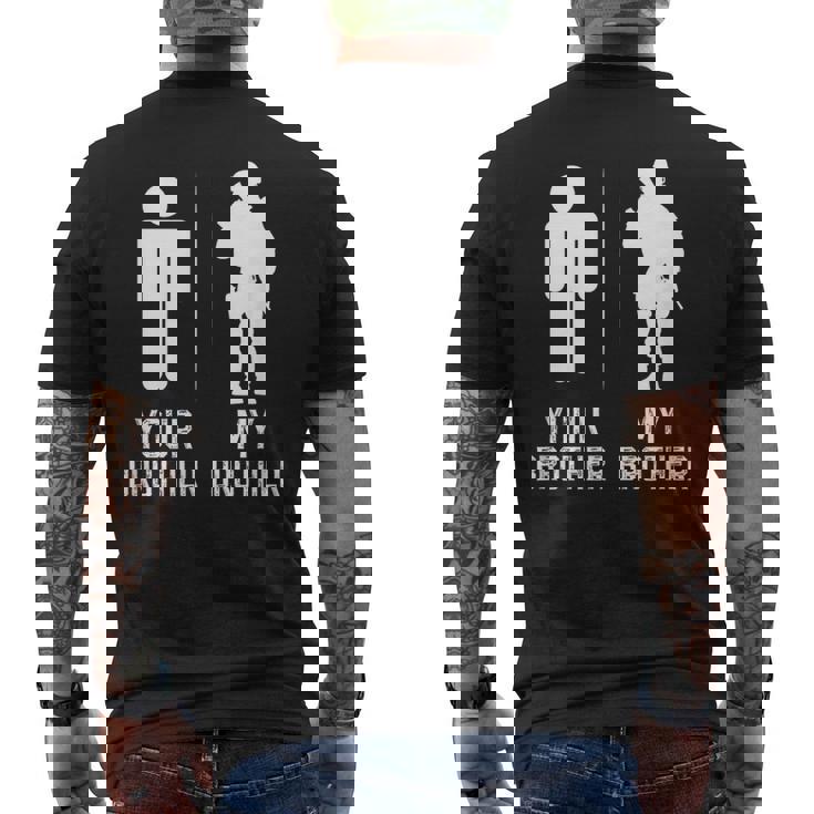 My Brother Military Brother Of A Soldier Brother Men's T-shirt Back Print