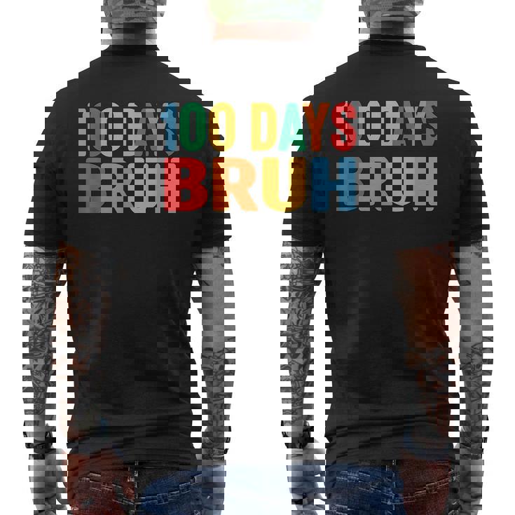 Bruh 100Th Day Ofchool 100 Days Ofchool シャツ キッズ 男の子 メンズTシャツ バックプリント