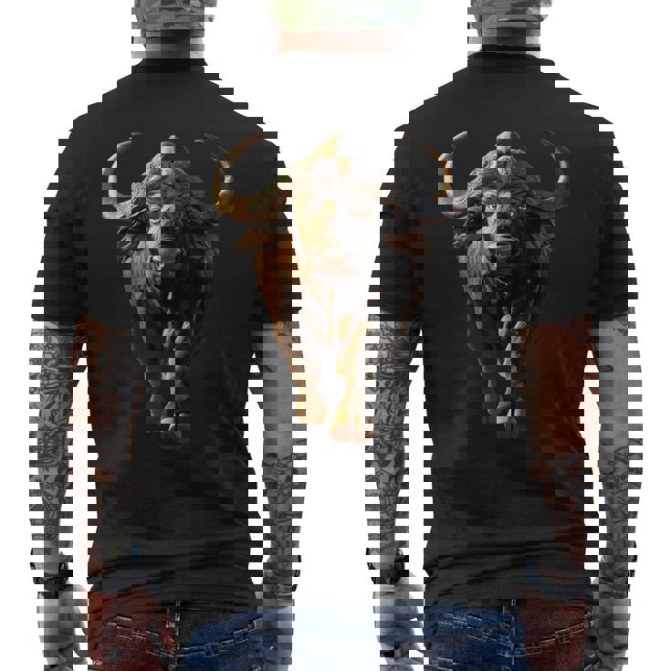 Buffalo Cape Water Buffalos Safari South African Buffalo Men's T-shirt Back Print
