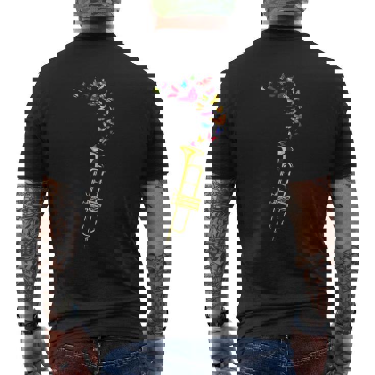 Cadeau Pour Trompettiste Papillon Joueur De La Trompette T-shirt imprimé au dos