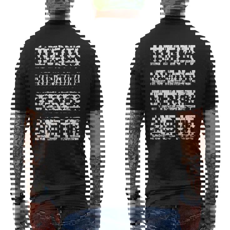 Cowboys Are Made Of Whiskey And Ice Western Texas Urban Men's Back Print T-Shirt