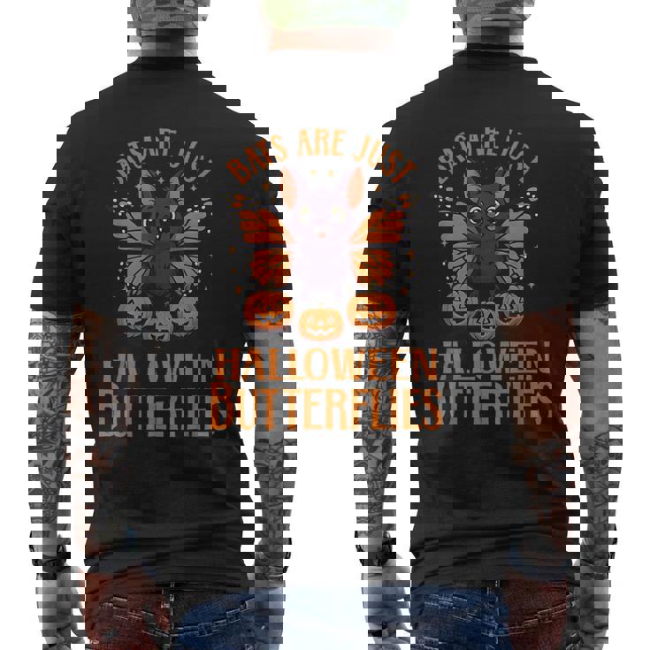 Creepy Cute Bat Halloween Butterfly With Pumpkins Fall Men's T-shirt Back Print Creepy Cute Bat Halloween Butterfly With Pumpkins Fall Men's T-shirt Back Print