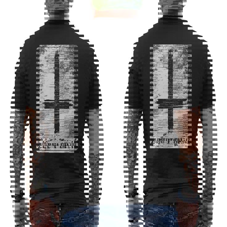 Cruz Invertida Ateo Cree En Ti Mismo Anti Religión Camiseta Hombre Estampado Espalda