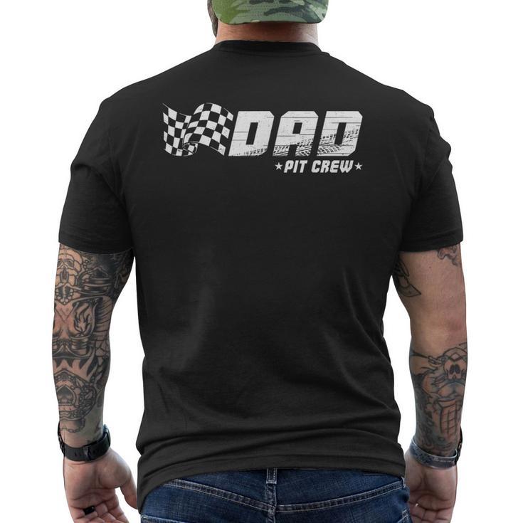 Dad Pit Crew Race Car Birthday Family Matching Pit Crew Men's T-shirt Back Print