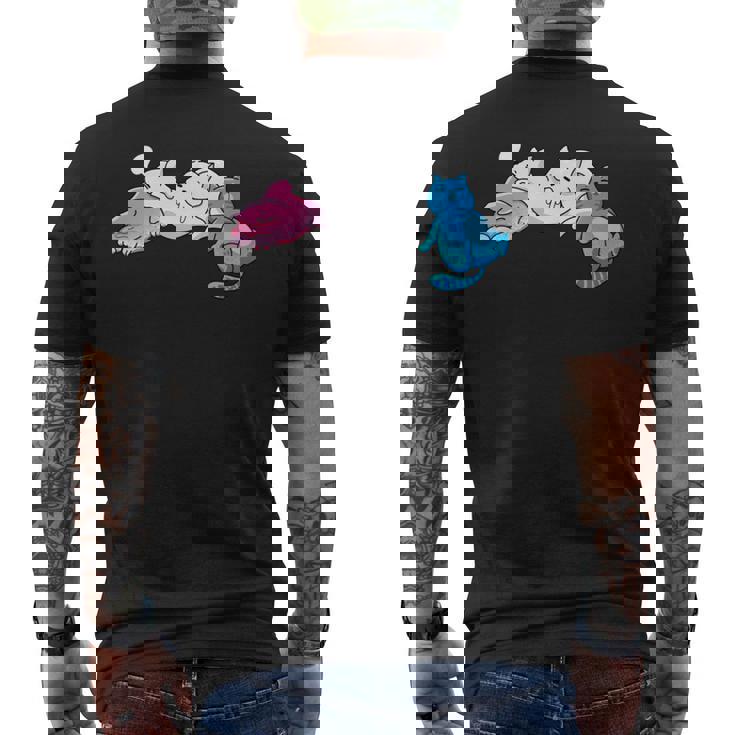 Des Chats Transgenres Endormis Aux Couleurs Transgenres Manche Longue T-shirt imprimé au dos