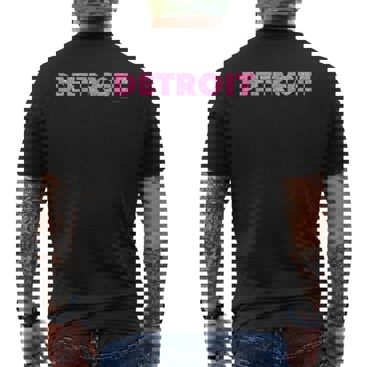 DETROIT PINK Shirt Motor City Michigan T-Shirt Men's Back Print T-Shirt