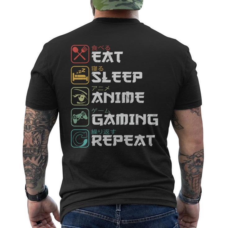 Eatleep Anime Gaming Repite El Manga Retro De Anime Otaku Manga Larga Camiseta Hombre Estampado Espalda