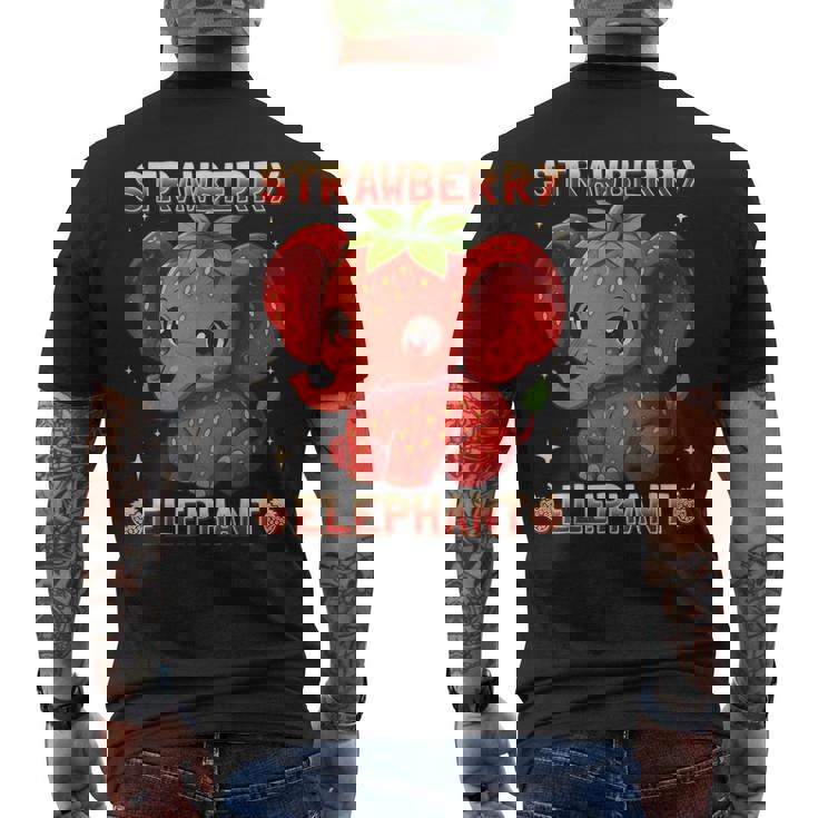 Elefante Fresa Italiano Brainrot Camiseta Hombre Estampado Espalda