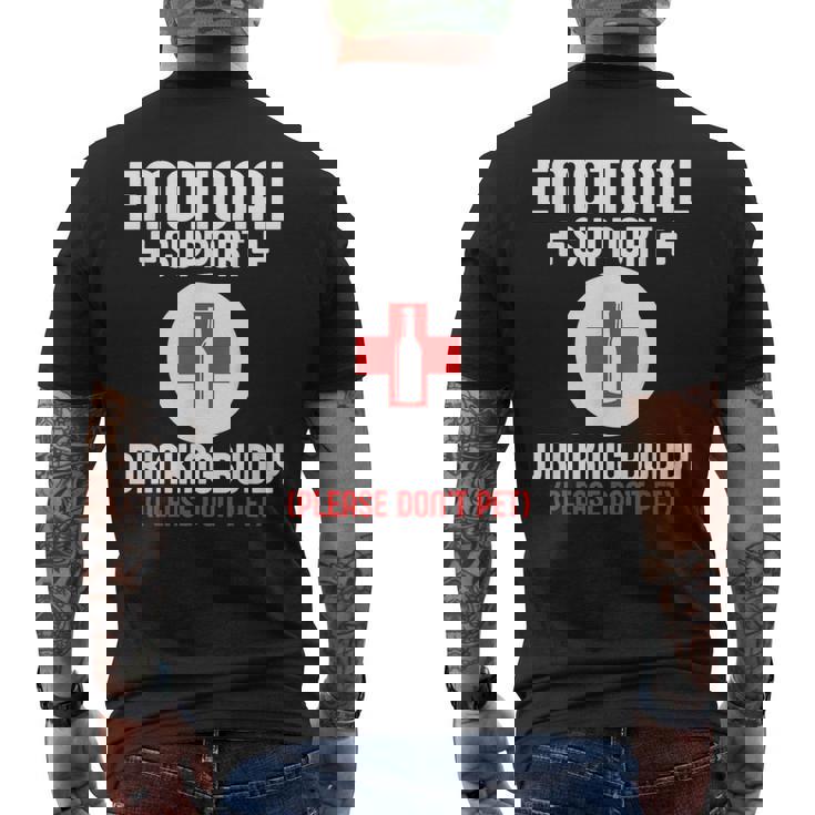 Emotionalupport Drinking Buddy Adultarcastic Humor メンズTシャツ バックプリント