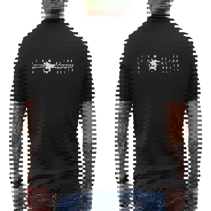 F-15 Eagle Ecg Heartbeat Airplane メンズTシャツ バックプリント