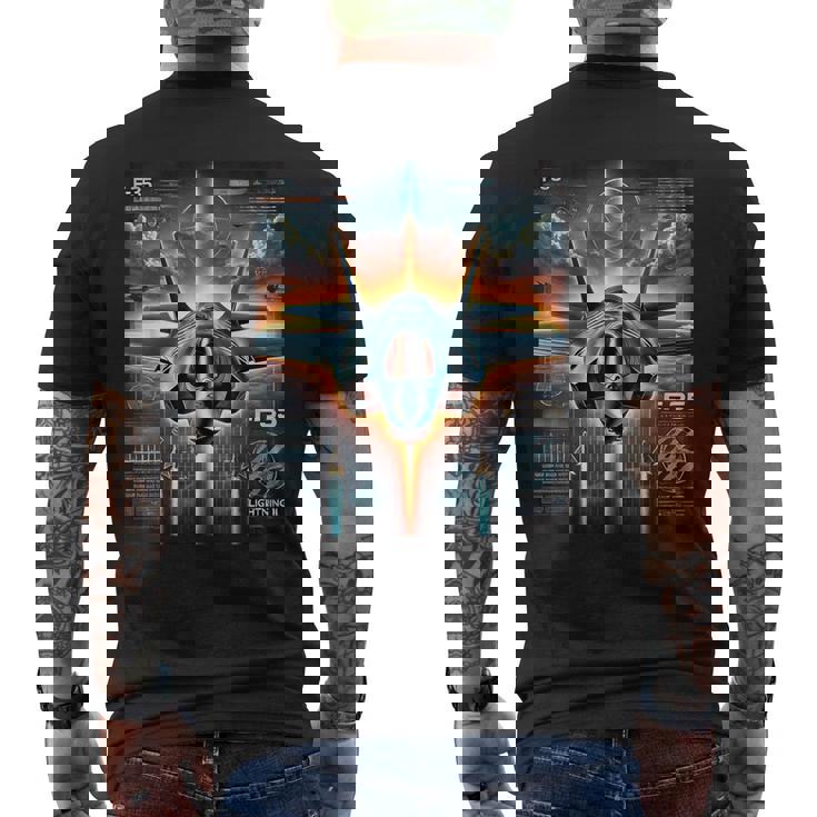 F-35 ライトニングii 戦闘機 メンズTシャツ バックプリント