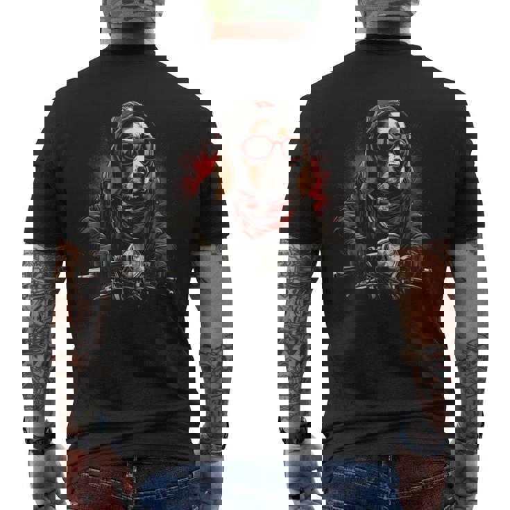 Fantastico Motociclista Papà Biker Divertente Cane Beagle Papà Rider T-shirt da uomo con stampa posteriore