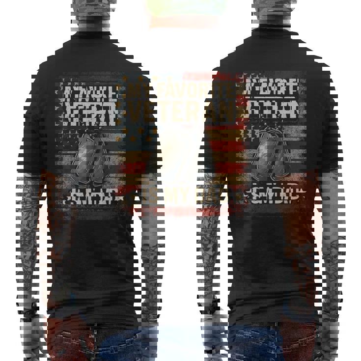 My Favorite Veteran Is My Dad Veterans Day Men's T-shirt Back Print