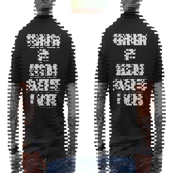 Feminism Myecond Favorite F Word ファニーフェミニスト メンズTシャツ バックプリント