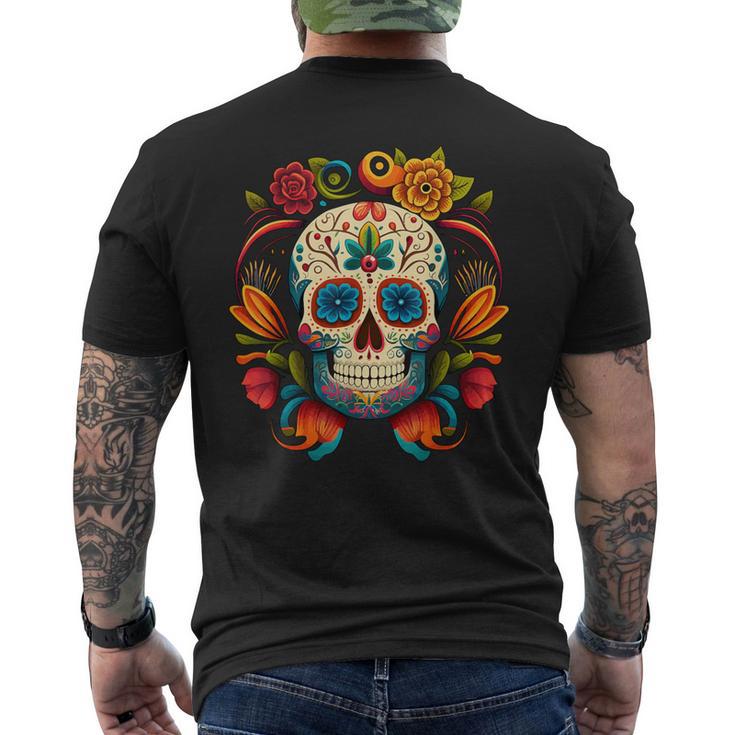 Fleurs Mexicainucre Crâne Dia De Los Muertos Cinco De Mayo T-shirt imprimé au dos