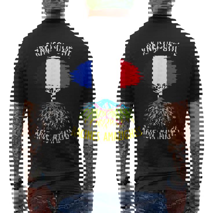 Français Cultivé Racines Algériennes Cadeau Kabyle Flag T-shirt imprimé au dos