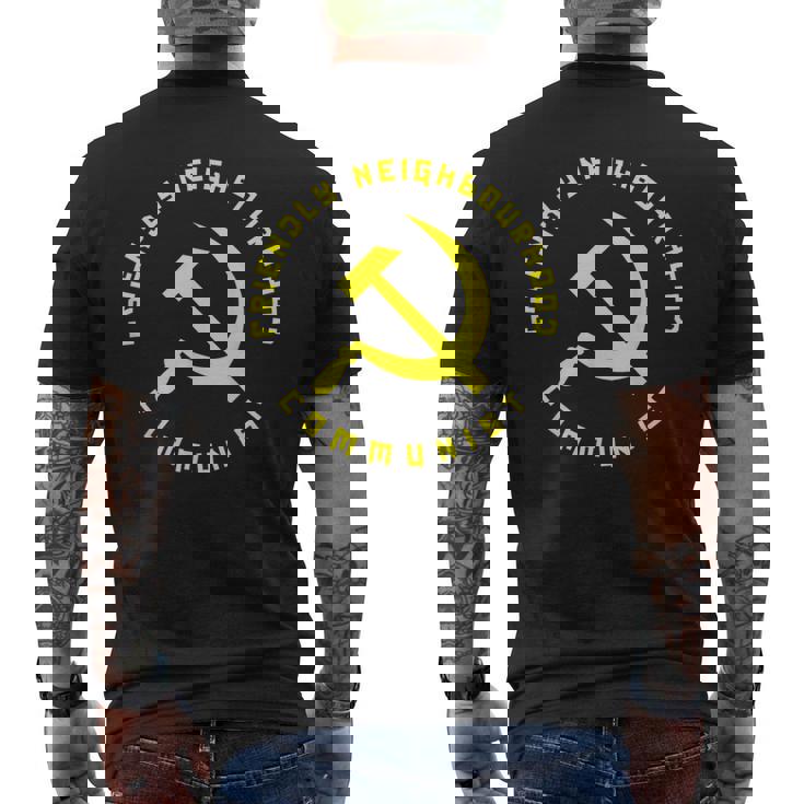 Friendly Neighbourhood Communist 面白い共産主義 メンズTシャツ バックプリント