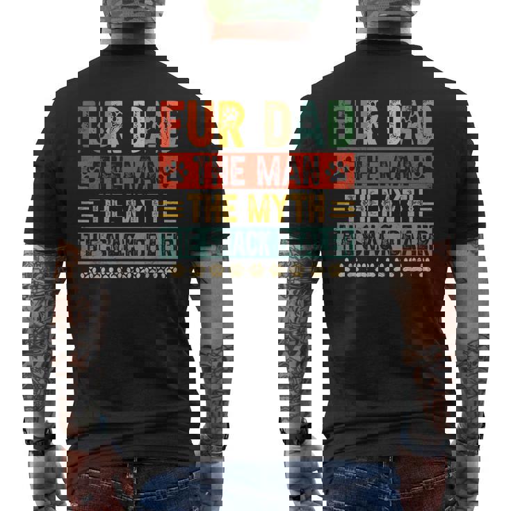 Fur Dad Man Mythnack Dealer Paw Cat Dog Festa Del Papà T-shirt da uomo con stampa posteriore