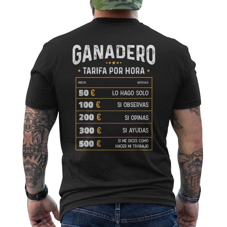 Ganadero Tarifa Por Hora De Ganadero Diseño Gracioso Camiseta Hombre Estampado Espalda