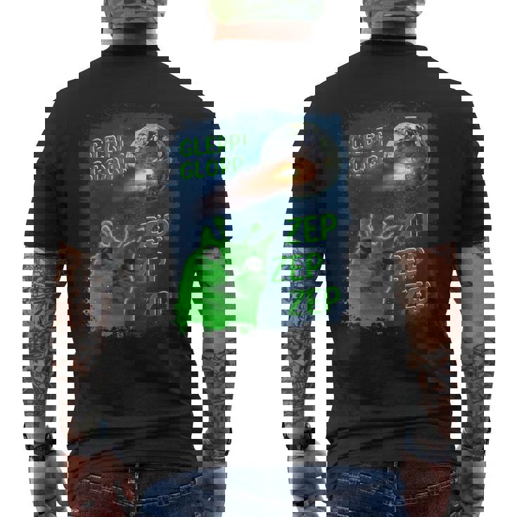 Gato Alienígena Divertido Glerp Glorp Camiseta Hombre Estampado Espalda