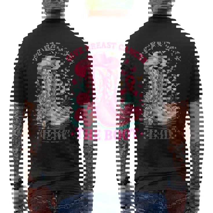 Give Breast Cancer The Boot Cancer Awareness Men's T-shirt Back Print