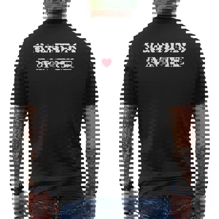 Grandpa's Favorite Grandpa With Red Heart Men's T-shirt Back Print