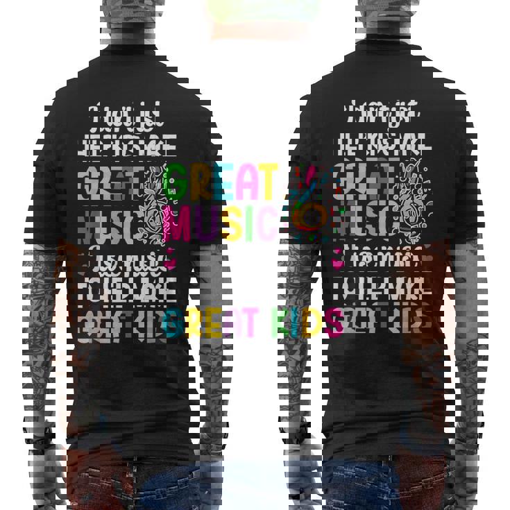 Great Music Teacher Appreciation Music Teaching Men's Back Print T-Shirt