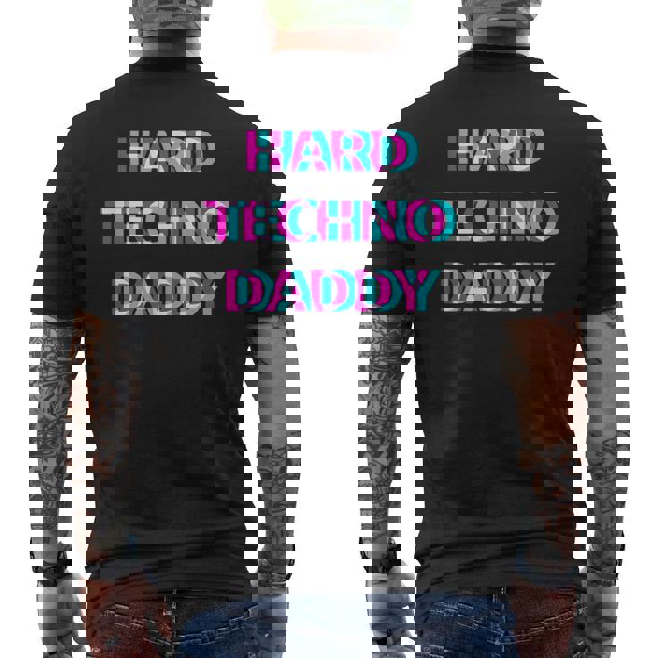 Hard Techno Daddy Edm Electro Music Festival Dad Father Rave メンズTシャツ バックプリント