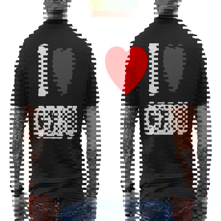 I Heart 愛 セブ 旅行 バケーション ツーリズム フィリピン メンズTシャツ バックプリント