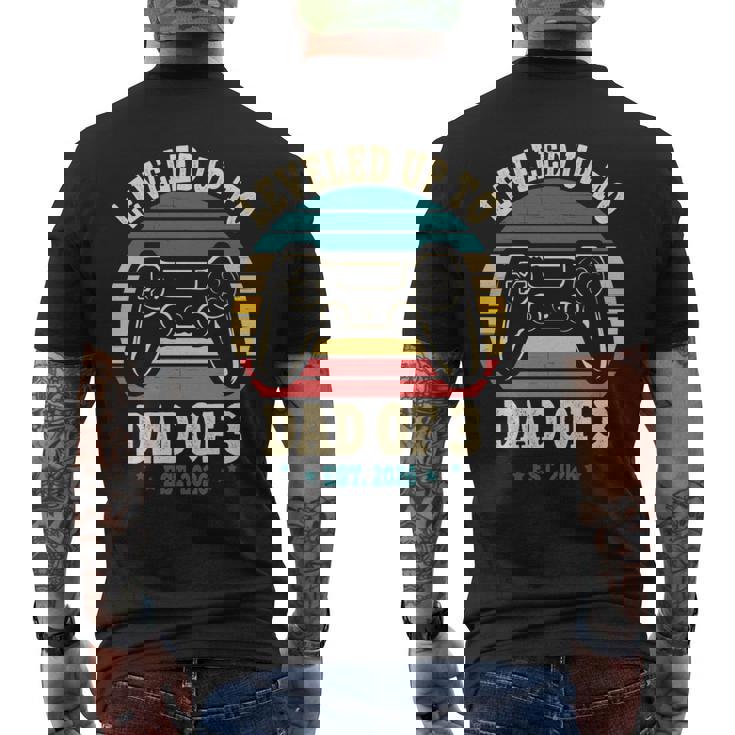 Ho Raggiunto Il Livello Fino A Papà Di 3 Anni 2026 Promosso A Papà Di Tre Bambini Maglia A Manica T-shirt da uomo con stampa posteriore