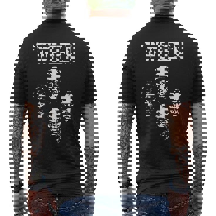 Horror Movie Halloween Classic Monster Costume Party Men's T-shirt Back Print