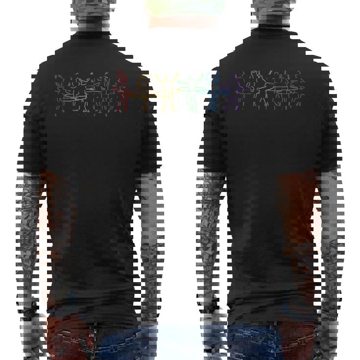 Hula Hoop LGBT Rainbow Hoop Dancer Hooping Hooper Hula Hoop Men's Back Print T-Shirt