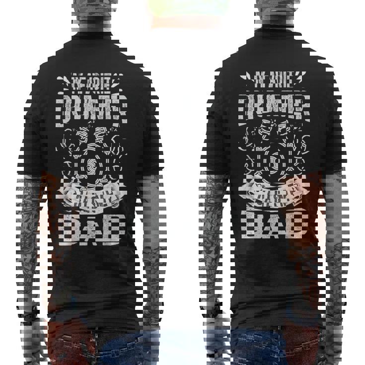 Il Mio Batterista Preferito Mi Chiama Papà Divertente Batterista Papà T-shirt da uomo con stampa posteriore