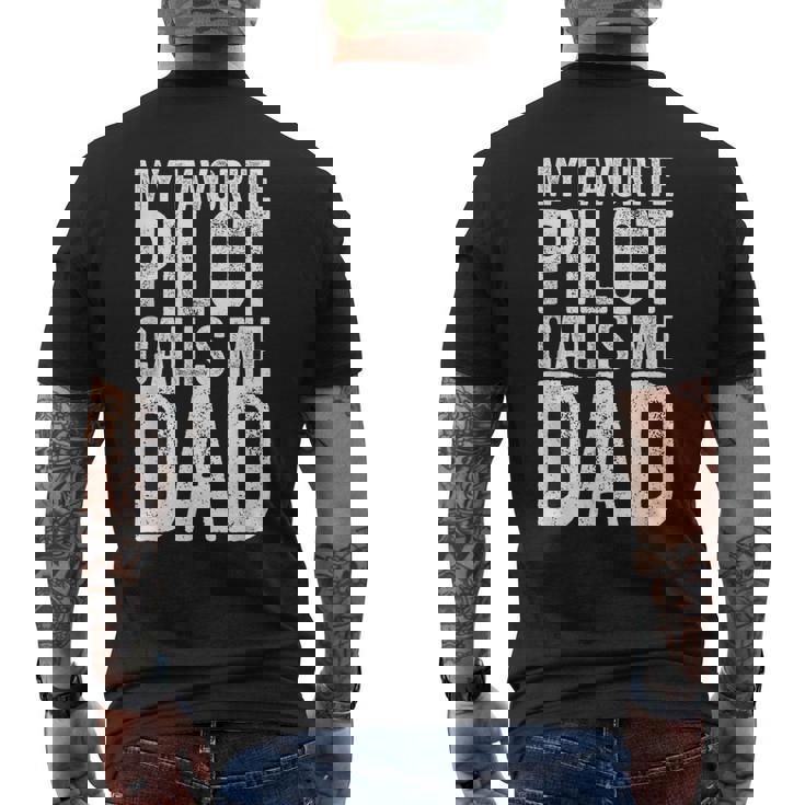 Il Mio Pilota Preferito Mi Chiama Papà T-shirt da uomo con stampa posteriore