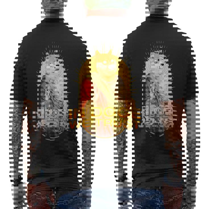 In Doge We Trust Doge Dogecoin 柴犬 メンズTシャツ バックプリント