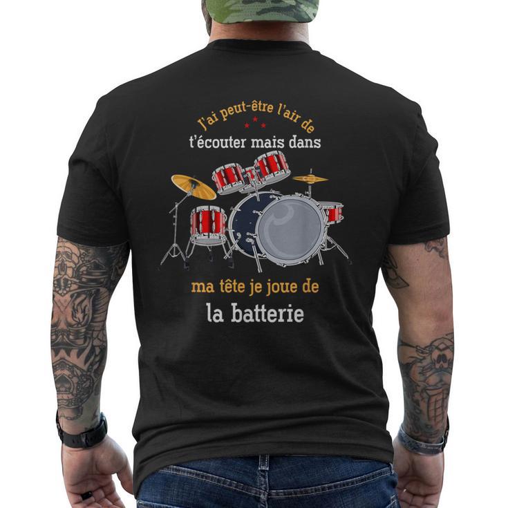 Instrument De Musique Cadeau Drums Baguettes De Batterie T-shirt imprimé au dos
