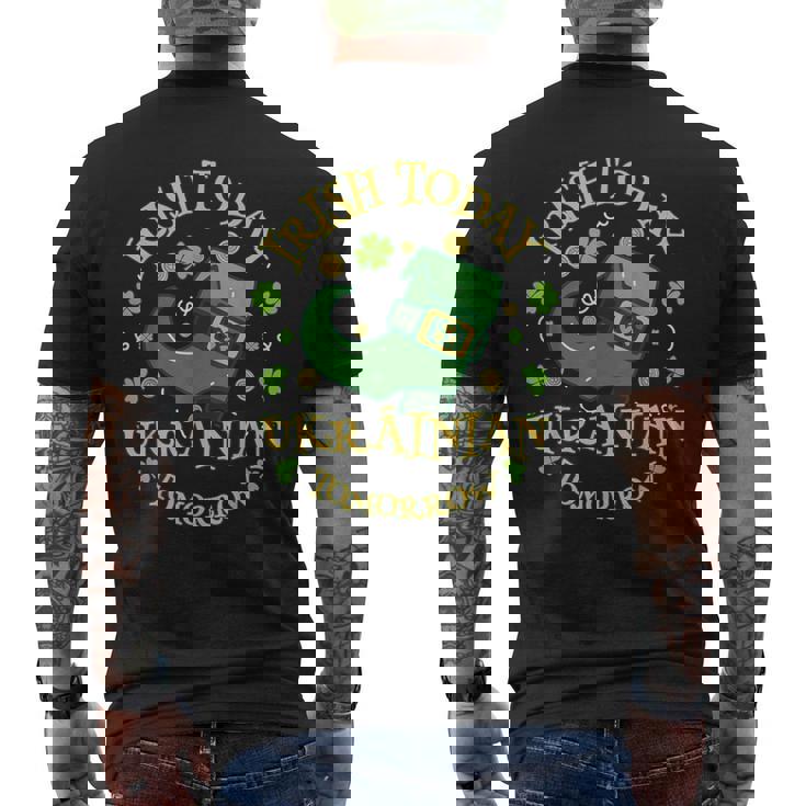 Irish Today ウクライナ Tomorrowt Patrick's Day メンズTシャツ バックプリント