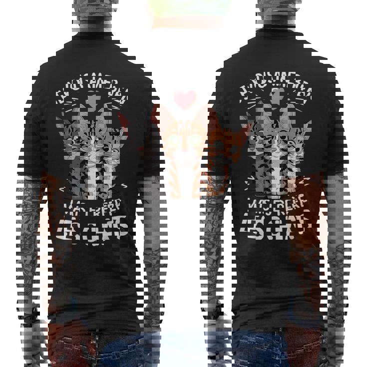 Jeous Aime Bien Mais Je Prefere Les Chats Humour Chat T-shirt imprimé au dos