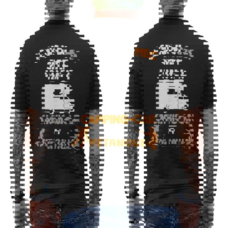 Jeuis Un Mecimple J'aime Camping Car Et Pétanque T-shirt imprimé au dos