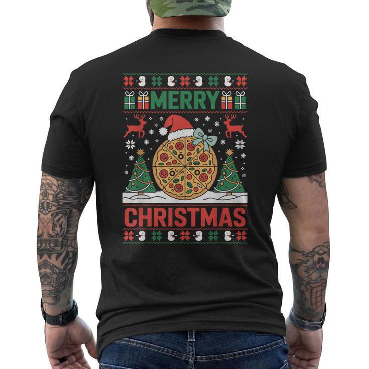 Joyeux Noël Pizza Pull Laidapin De Noël Amusant T-shirt imprimé au dos