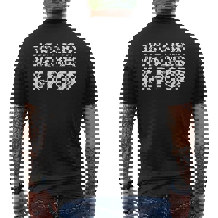 Just A Boy Who Loves K-Pop Music Lover Men's T-shirt Back Print